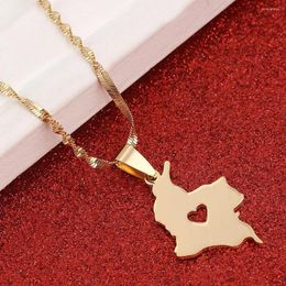 Pendant Necklaces Colombia Map Necklace For Women Gold Color Jewelry Of Colombian