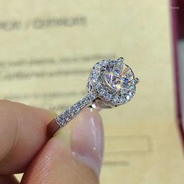 Cluster Rings Real Diamond Jewellery S925 Sterling Silver Ring For Women Anillos De Wedding Bizuteria 925 1 S Gemstone