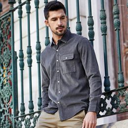 Men's Casual Shirts Brand Men Corduroy Male Leisure Autumn Cotton Long Sleeve Shirt Warm