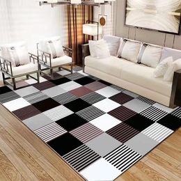 Carpets Nordic Geometry Simple Carpet Black And White Square Format Living Room Bedroom Large Area Interior Decoration