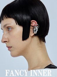 Ear Cuff Cyberpunk Ear Clip Robot Ear Steel Ring Machine Armor Earring For Women Men Gothic Party Jewelry 230614