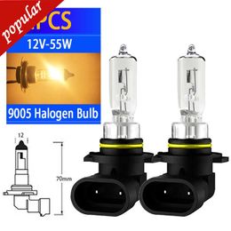 New 2Pcs HB3 9005 55W Clear Glass Front Fog Signal Halogen Lamp Head Lights 4300K 12V Headlight Bulbs Warm White Car Styling Parking