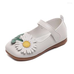 Flat Shoes Princess Girls Leather Soft Sweet Cute Children's Dress Flower Leaf Kids 2023 Spring Autumn Flats 21-30 Tide