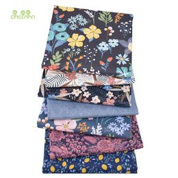 Fabric Dark Floral Series Printed Twill Cotton Fabric Patchwork Cloth For DIY Sewing Quilting Baby Child's Bedclothes Material 230613