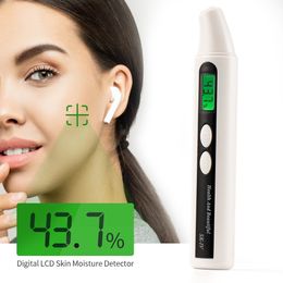 Steamer Portable Skin Moisture Tester Digital LCD Display Oil Detector Monitor Professional Humidity Measurement Tool 230613