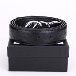 Combat Belt for Men and Women Digner Casual double letter Belt width 3.4 cm with black and white gift box