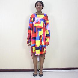 Ethnic Clothing African Dashiki Est Fashion Design Colourful Pattern Printed Long Sleeve Elegant Casual Dresses For Lady