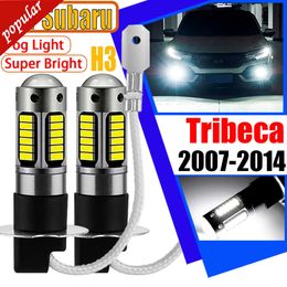 New 2Pcs Car Lamps Canbus No Error H3 LED Front Headlight Fog Signal Lights High Bright Bulbs For Subaru Tribeca 2007-2012 2013 2014