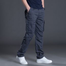 Mens Pants Cargo Casual Multi Pockets Military Large Size Tactical Men Outwear Army Straight Winter Trousers 230614
