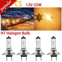 New Discount 100pcs Car H7 55W 12V Halogen Front Headlight Bulb Bright Warm White Auto Fog Driving Lamp DRL Day Running Light Source