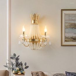 Wall Lamps French Style Bedside Lamp Luxury El Project European Corridor Living Room Background Sconce American Lighting Mount