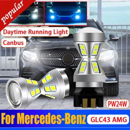 New 2x Canbus No Error PW24W LED Front Turn Signal Day Lamps PWY24W Daytime Running Light Bulb For Mercedes-Benz GLC43 AMG 2017 2018