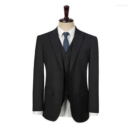 Men's Suits Men High Quality Black Wool Suit Custom Made For Wedding