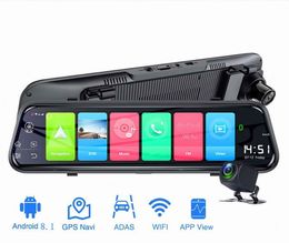 4G Dash Cam 10 inch Mirror Car DVR ADAS Android 8.1 FHD Auto Recorder GPS Navigation Dash Camera Rear View Z55