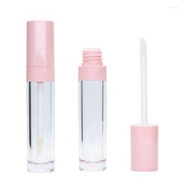 Storage Bottles 6.5ml Pink Lip Gloss Refillable Tubes Empty DIY Cylindrical With Wand Lipstick Vials Sample Dispenser