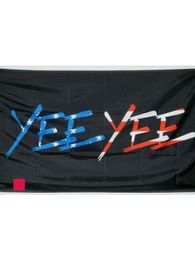 hot sell YEE YEE Flag Black 3x5ft Polyester Club Team Sports Indoor With 2 Brass Grommets High Quality