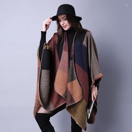 Scarves Fashion Autumn Winter Women's Geometrical Tassel Button Shawl Warm Thick Large Size Girls Fame Style Loose Poncho