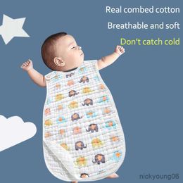 Sleeping Bags Newborn Zipper Wrap Baby Short Sleeve Cotton Bag Blanket Bedding R230614