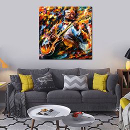 Contemporary Figurative Abstract Art Musical Handmade Artwork on Canvas Rest Room Decor