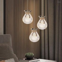 Pendant Lamps Gold Light Black Lamp Salle A Manger Bubble Glass Birds Lustre Suspension Luxury Designer