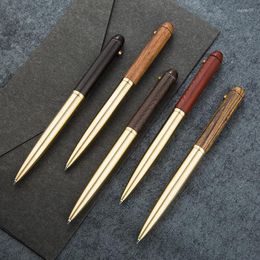 High Quality Upscale Fashion Ballpoint Pen Business Office Stationery Wooden Rotate Signing 0.5mm Tips Writing Pens