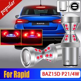 New 2Pcs High Bright P21/4W 566 LED Stop Brake Light Bulbs BAZ15d Lamp For Skoda Rapid 1.4 1.6 TDI 1.2TSI 1.4TSI 2015 2016 2017 2018