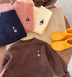 Pullover Kids' Sweater Autumn Boys and Girls Cartoon Sweater Baby Low Collar Bear Sweater Trendy Net Red Fashion 230613