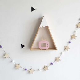 Garden Decorations Nordic Wooden Star Garlands String For Kids Room Decoration Hanging Wall Ornaments Girls Gifts Decor Banners Photo Props