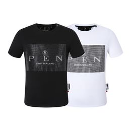 Phillip Plain Summer Men's skull T-shirt Hot Diamond Printing Fashion Designer Men's T-shirt Top qp Letter Embroidery Men's Women's Clothing Short Sleeve T-shirt 2032