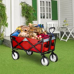 Storage Baskets Folding Waggon Cart Utility Collapsible 176 Lbs W Adjustable Handle Portable Shopping 230613