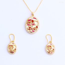 Necklace Earrings Set FS Fashion African Jewellery Long Chain Enamel Ornament For Women's Summer