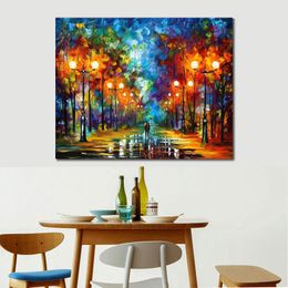 Contemporary Abstract Canvas Art End of Winter Handmade Landscape Oil Painting Living Room Wall Decor