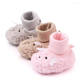 First Walkers Winter Baby Warm Shoes Girls Boys Walker Cute Cartoon Sheep Soft Sole 0-18 M Infant Kids