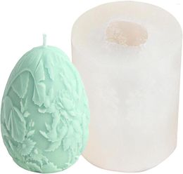 Baking Tools Easter Moulds Non-stick Egg Shaped Candle Moulds With Leaf Flower Pattern DIY For Handmade Soap Cho