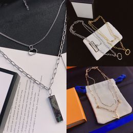 Luxury brand Designer Pendant Necklaces Designers Stainless Steel Plated gold double-strand necklace For Women Wedding Jewelry lover gift Y23123