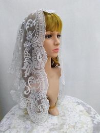 Ethnic Clothing White Wedding Catholic Lace Veil Embroidery Tulle Mesh Soft Mantilla