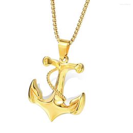 Pendant Necklaces Anchor Necklace For Men Vintage Navy Nautical Pirate Stainless Steel Chain