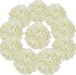 Dried Flowers 10 PACKS Silk Hydrangea Artificial Heads Full with Stems for Wedding Home Party Shop Baby Shower Decor 230613