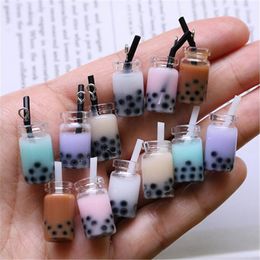 Charms 28X10Mm Resin Pearl Milk Tea Bottle Pendant For Jewellery Diy Handmade Earrings Bracelet Necklace Drop Delivery Smtrd