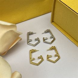 2023 Gold Hoop Designer Earring Woman Earrings Brand Ear Studs Gold Silver Luxury Brand Letter F Hoop Earrings Diamond Jewellery Earring