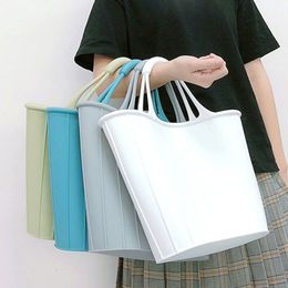 Storage Baskets Multifunctional Silicone Shopping Bag Home Handbag Waterproof Ecofriendly Reuseable Outdoor Basket 230613