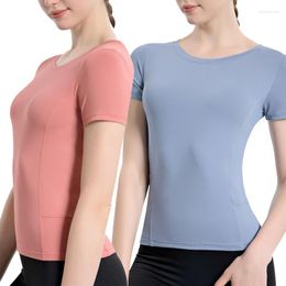 Active Shirts Yoga Suit Women Summer 2023 Professional Training Running Fitness Set Sports Large Size Short Sleeve Quick Dry Top