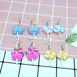 Charm Rainbow Lollipop Earrings Earring Candy Costume Trendy Style Woman Girl Jewellery Drop Drop Delivery Smt0Y