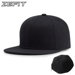 Full close cap blank whole closure women men's leisure flat brim bill hip hop custom baseball cap high quality fitted hat3227283H