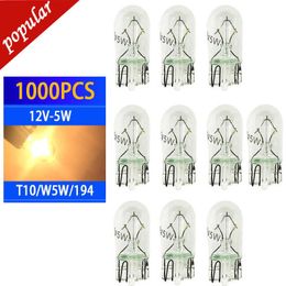 New Wholesale 1000PCS Car W5W T10 12v 168 194 Clear Glass Halogen License Plate Lamp Wedges Bulb Auto Clearance Interior Dome Lights