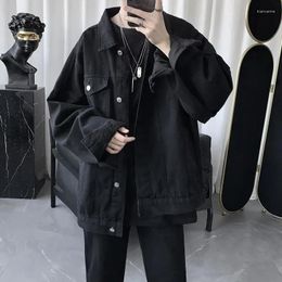 Men's Jackets Spring Autumn Long Sleeve Black Oversized Harajuku Denim Jeans Jacket Men Women Clothing Fashion Korean Tops