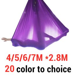 Resistance Bands Aerial Yoga Hammock 20 Colour Home Fitness Anti-Gravity Pilates Yoga Flying Swing Fabric for Body Building Shaping 4m/5m/6m/7m 230613