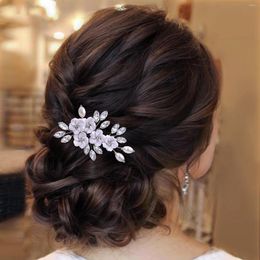 Hair Clips Wedding Hairpin Tiaras Girls White Flower Crystal U-shaped Pearl Forks Fashion Ornament Jewellery