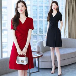 Party Dresses Red Female Summer Wine Skirt Fashion Temperament Hepburn Wind Little Black Dress