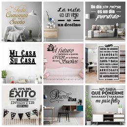 Artistic Spanish French Words Quotes Sticker Vinyl Wall Sticker Decor For Living Room Bedroom Decoration Sentence Waterproof